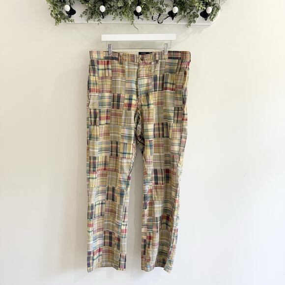 J. Crew Other - Vintage J.crew Men’s Patchwork Plaid Chino Pants 38x32 Golf SJ